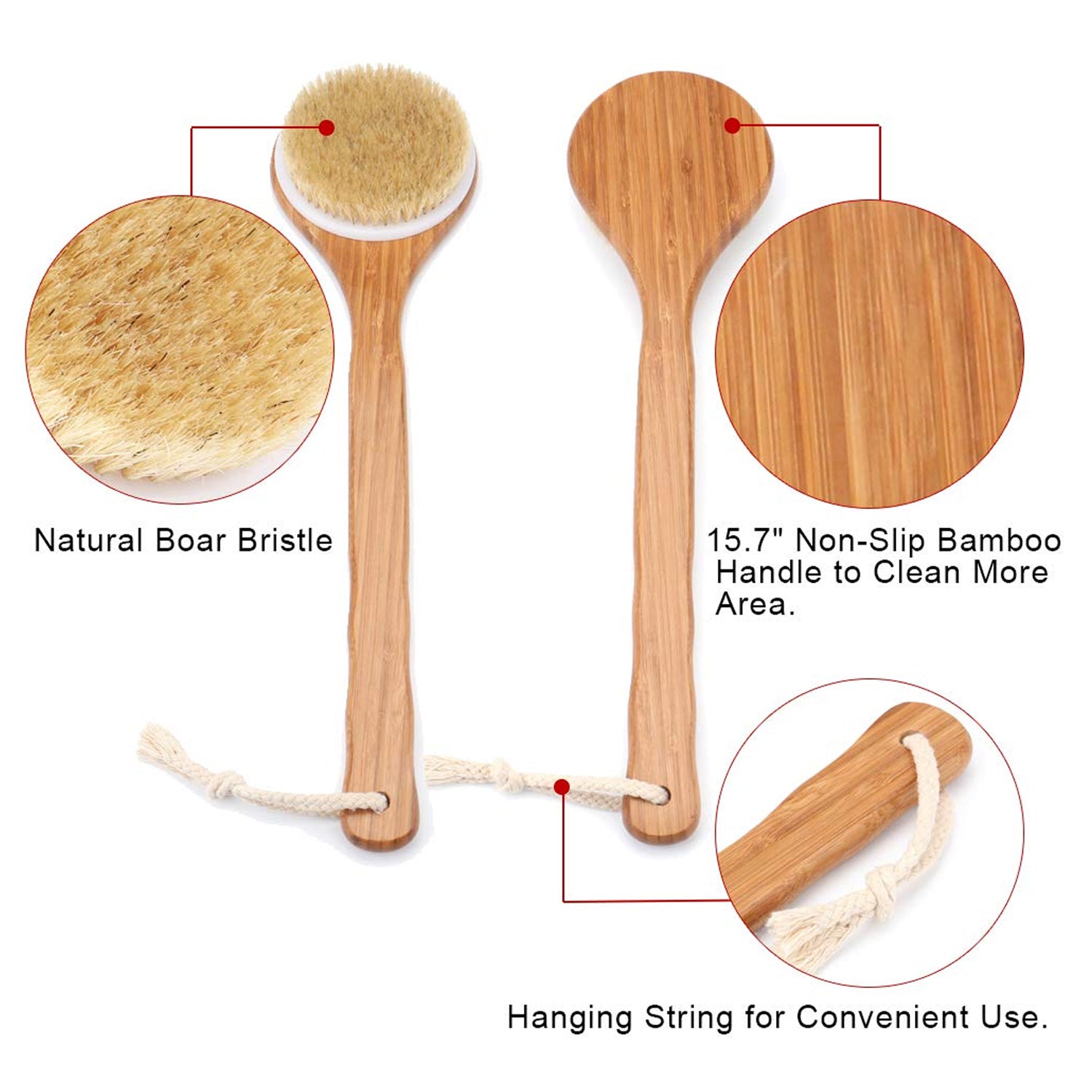 6700 Body Brush Dry Brushing Back Scrubber Shower Bath Brush Bamboo Long Handle Natural Bristles exfoliating Massage Improve Blood Circulation Cellulite DeoDap 6700 Body Brush Dry Brushing Back Scrubber Shower Bath Brush Bamboo Long Handle Natural Bristles exfoliating Massage Improve Blood Circulation Cellulite DeoDap